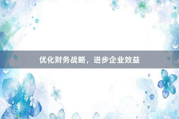 优化财务战略，进步企业效益